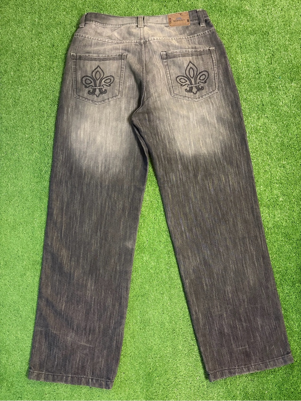 Y2K Koman Super Baggy Embroidered Jeans 34x34